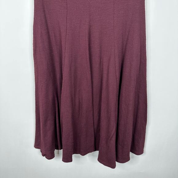 2/$30 Torrid Mini Slub Rib Fluted Dress M/L Winetasting Ruched Sweetheart #7569 - Picture 8 of 16